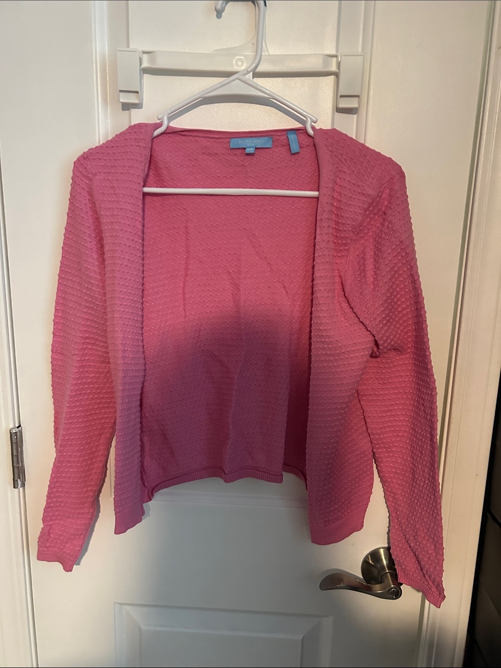 Draper James Pink Open-Front Textured Cardigan
